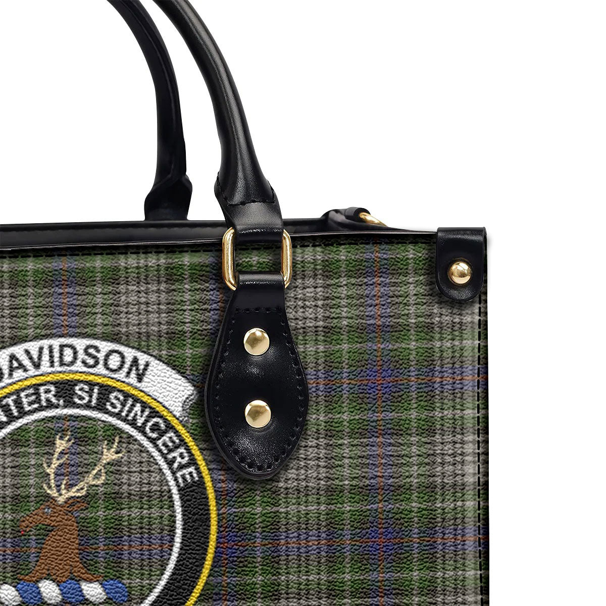 Davidson Tulloch Dress Tartan Crest Leather Handbag