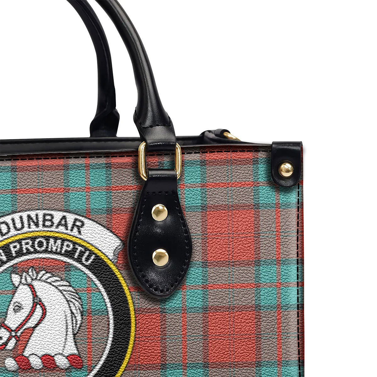 Dunbar Ancient Tartan Crest Leather Handbag