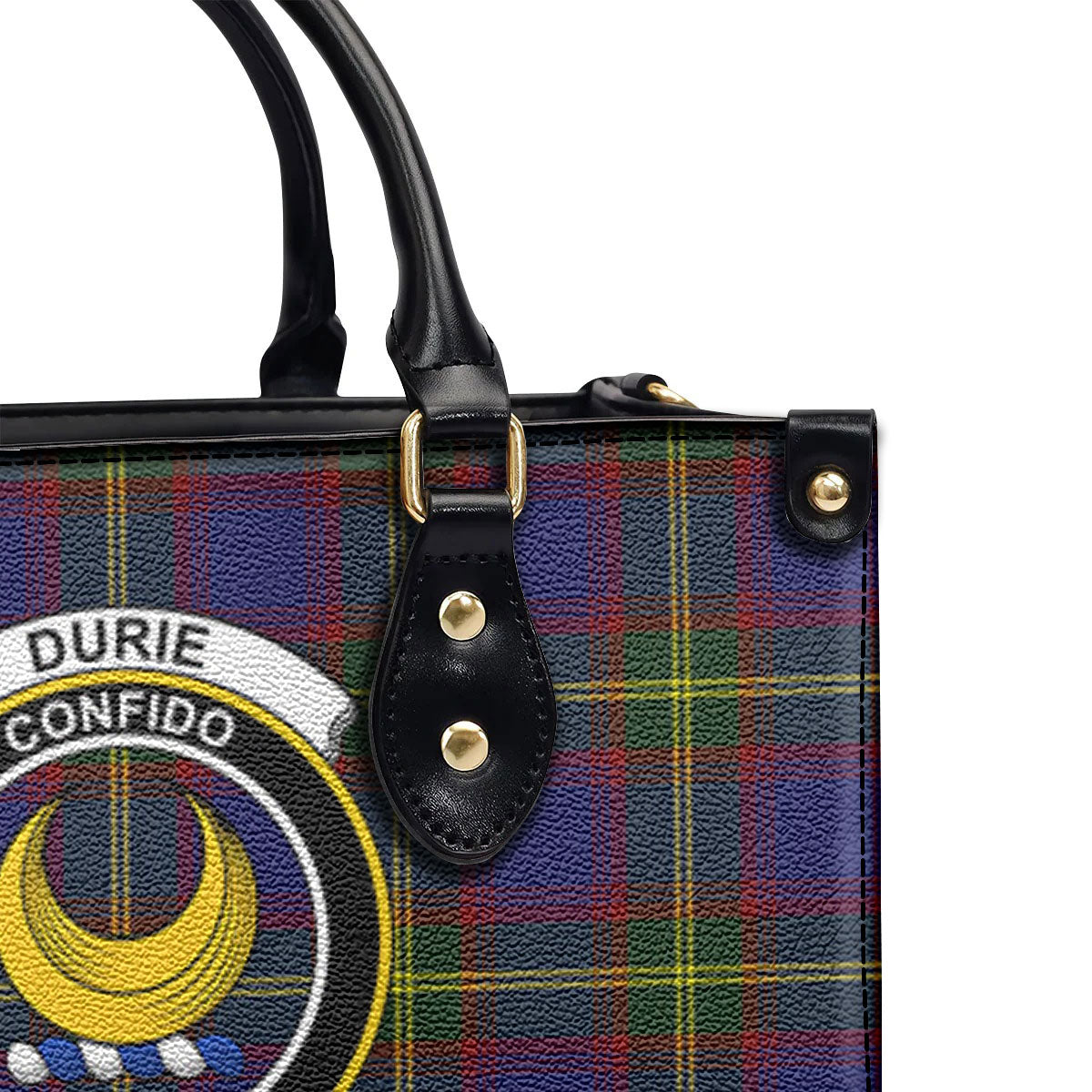 Durie Tartan Crest Leather Handbag