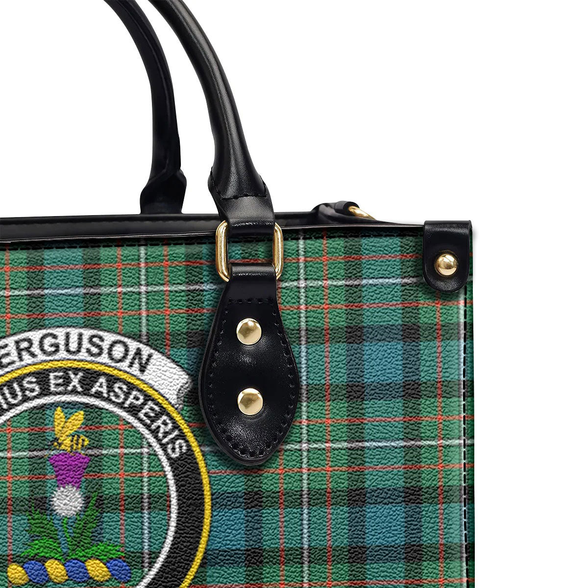 Ferguson Ancient Tartan Crest Leather Handbag