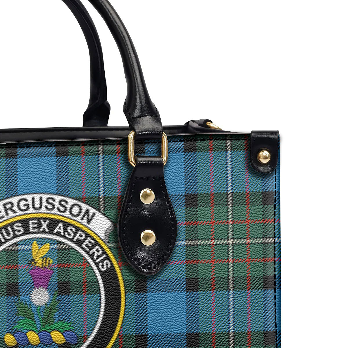 Fergusson Ancient Tartan Crest Leather Handbag