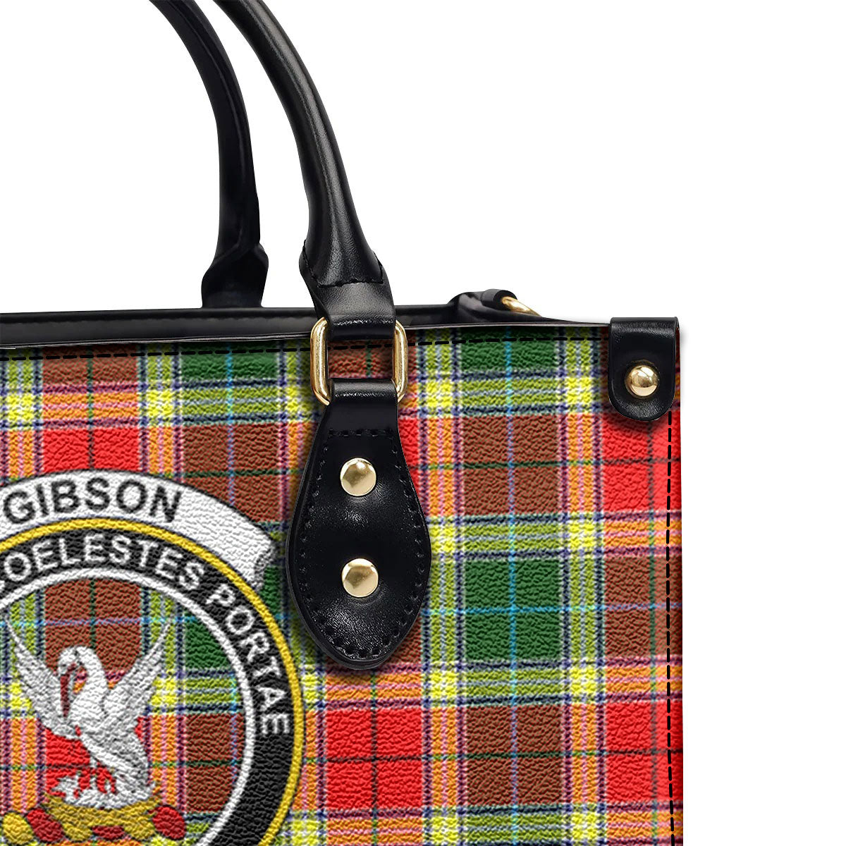 Gibson Tartan Crest Leather Handbag