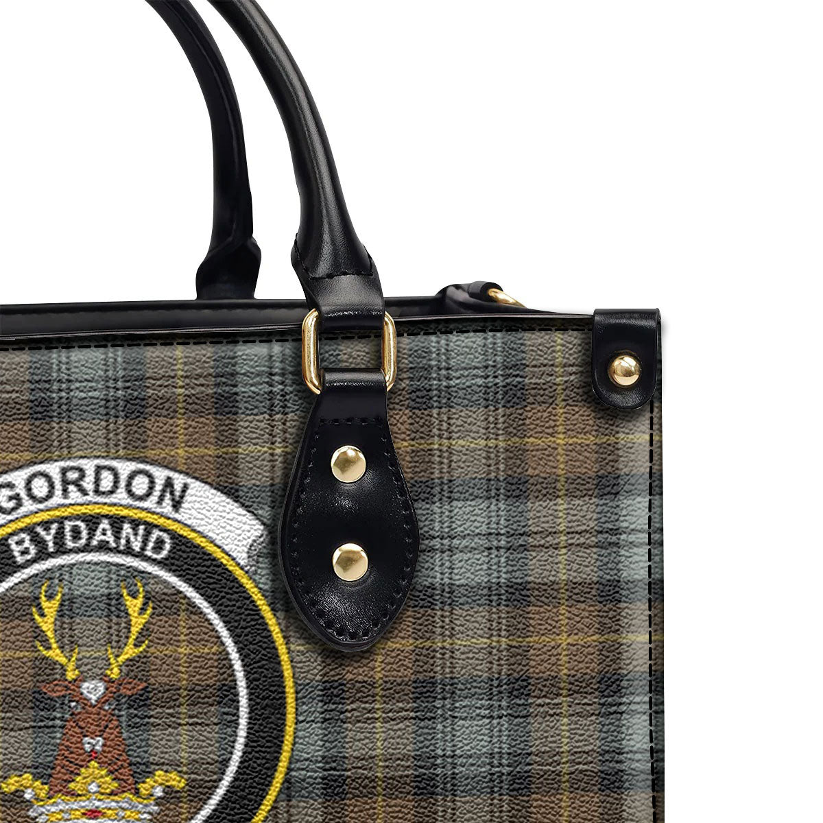 Gordon Weathered Tartan Crest Leather Handbag