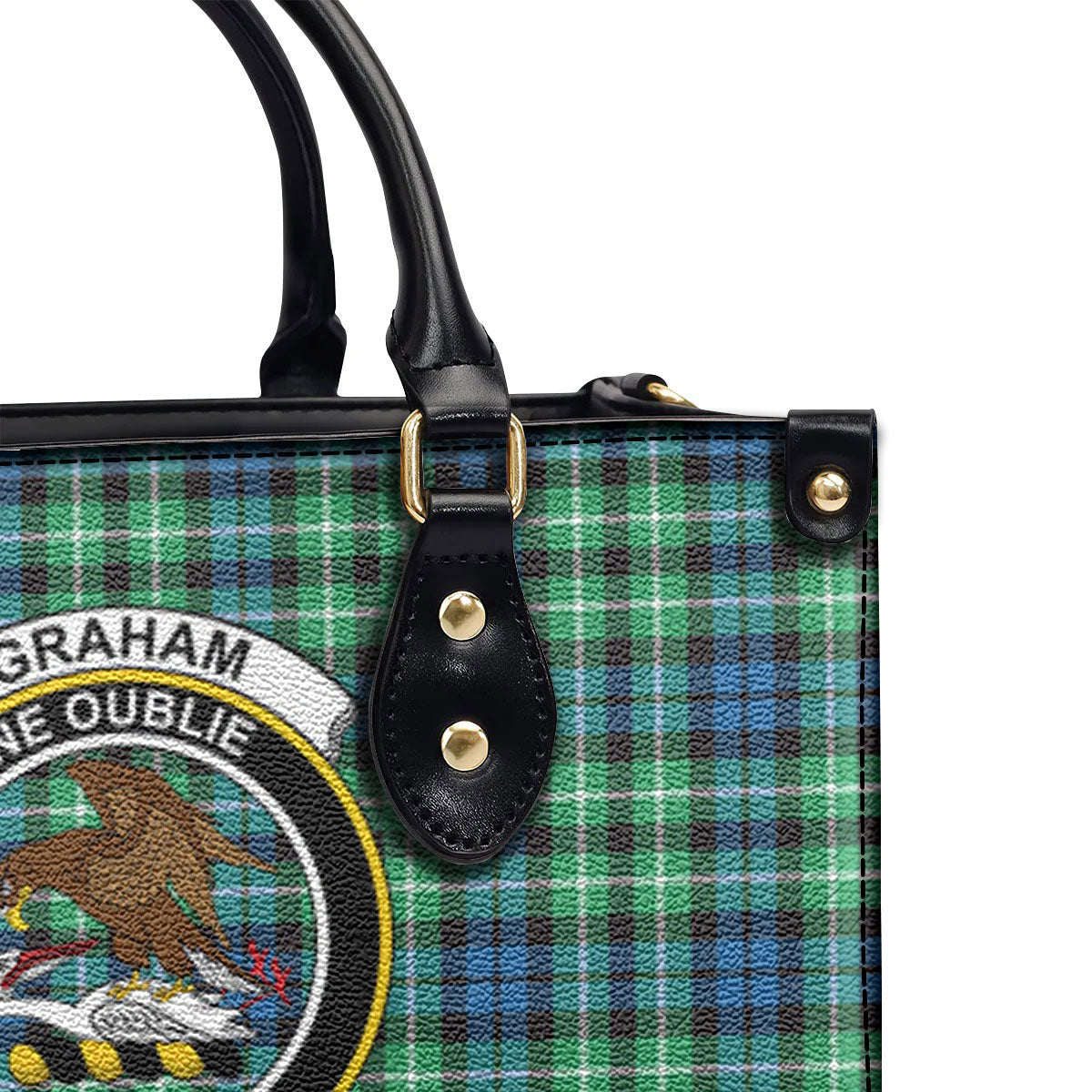 Graham of Montrose Ancient Tartan Crest Leather Handbag