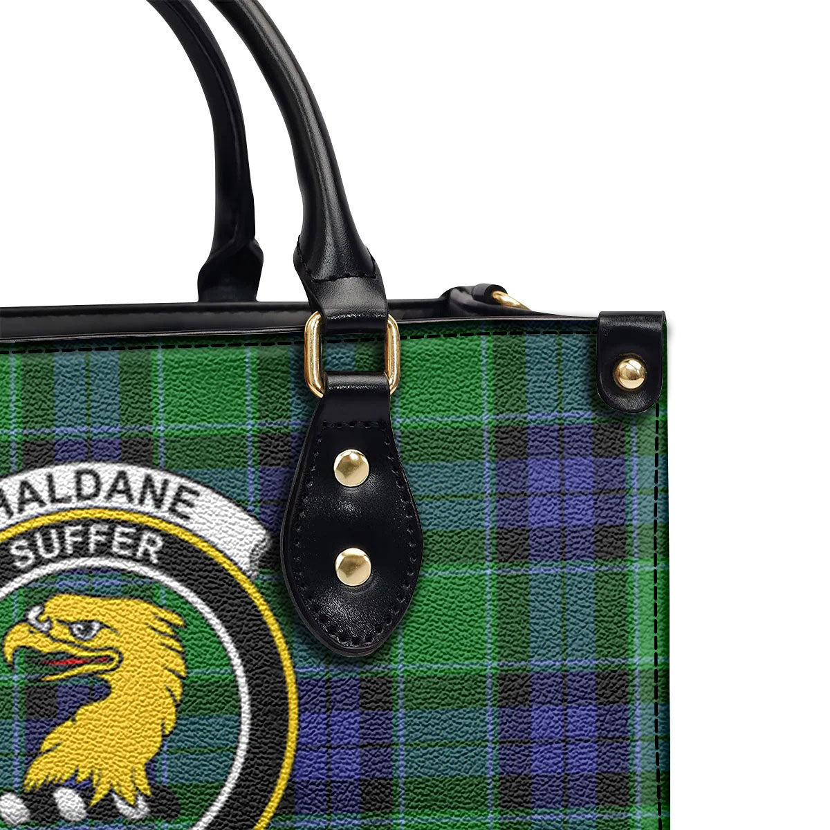 Haldane Tartan Crest Leather Handbag