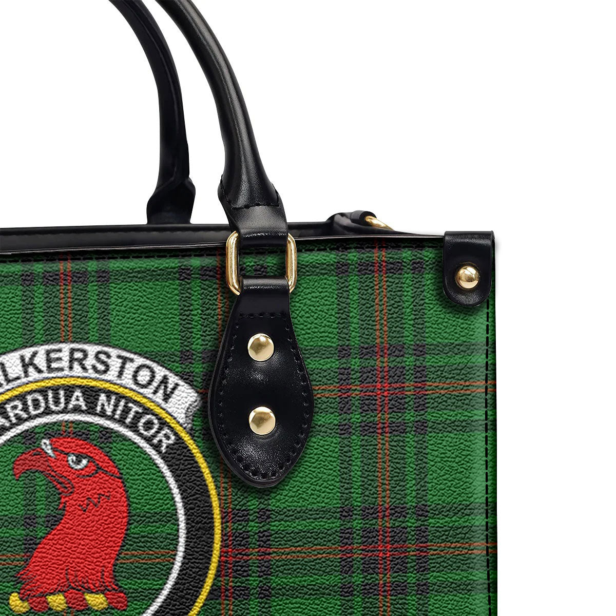 Halkerston Tartan Crest Leather Handbag