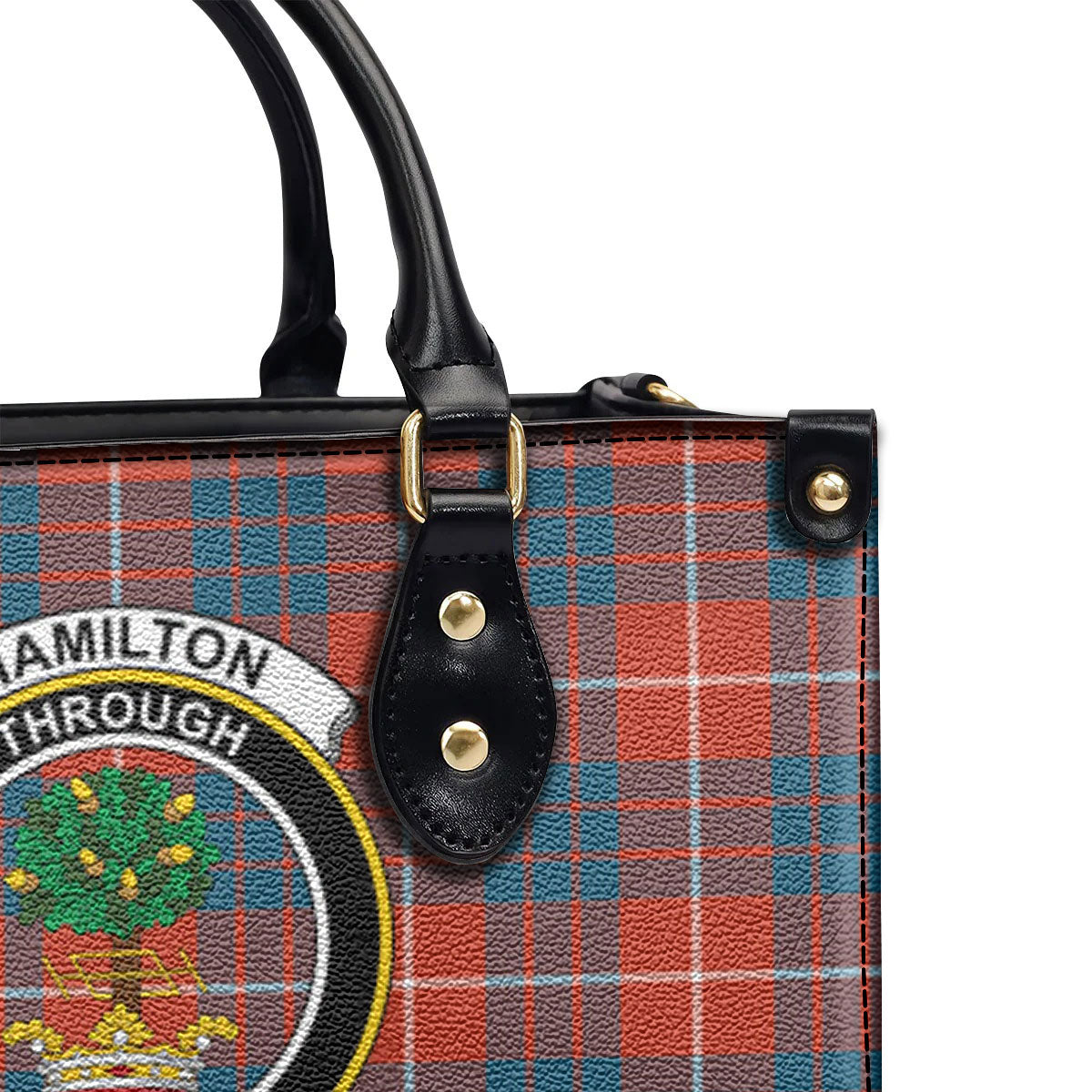 Hamilton Ancient Tartan Crest Leather Handbag