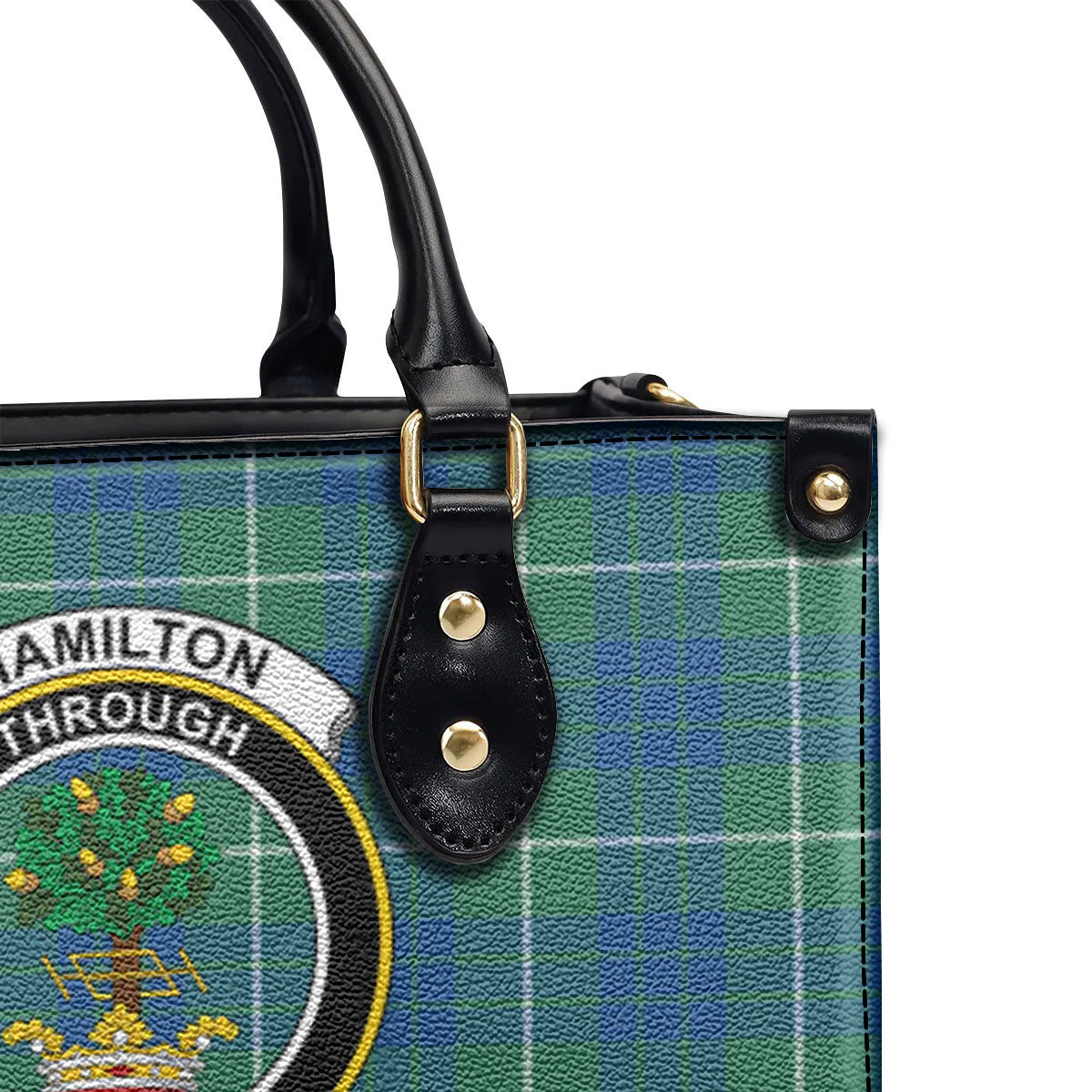 Hamilton Hunting Ancient Tartan Crest Leather Handbag