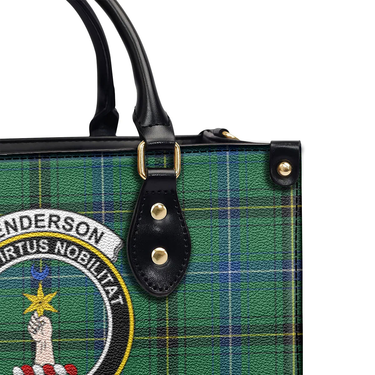 Henderson Ancient Tartan Crest Leather Handbag
