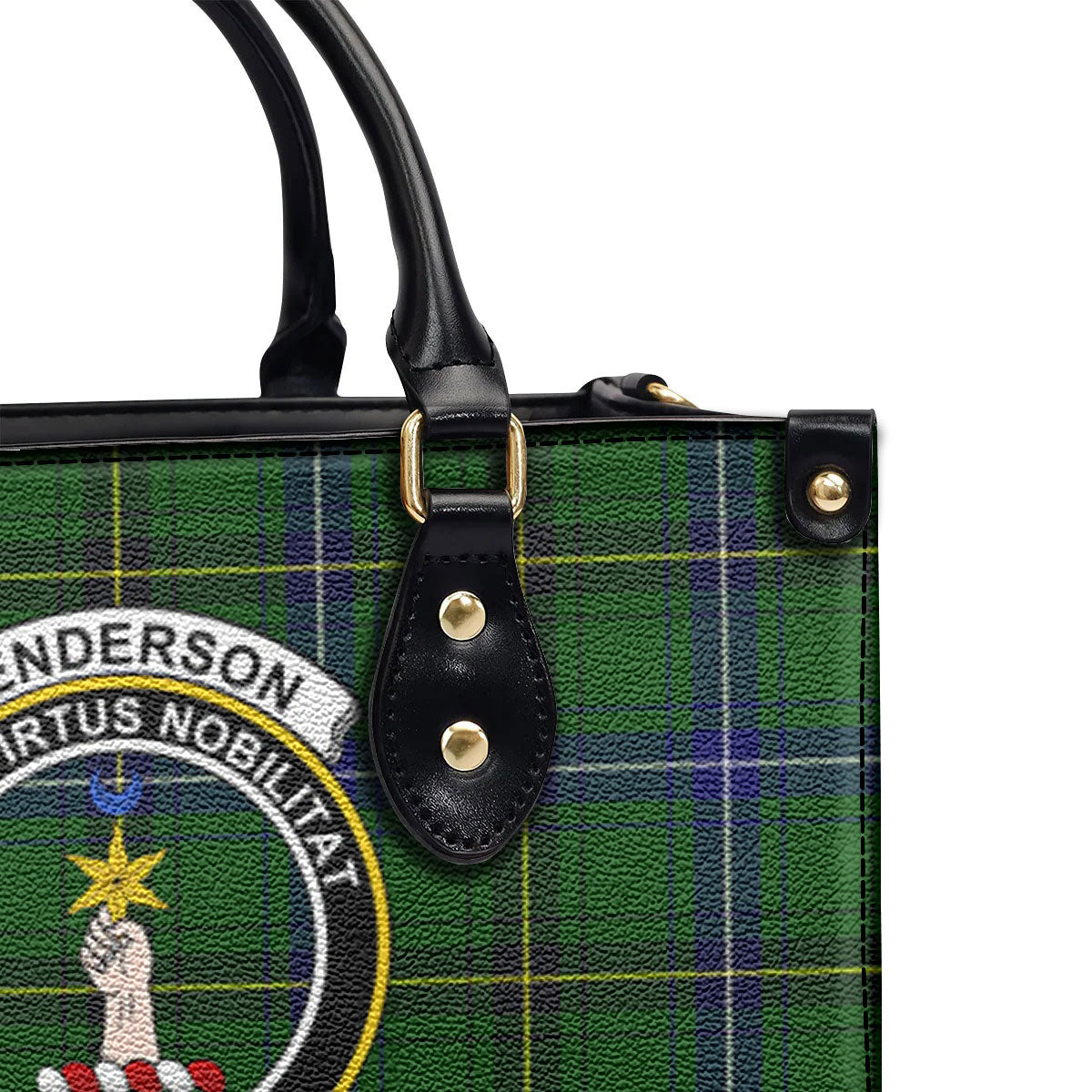 Henderson Modern Tartan Crest Leather Handbag