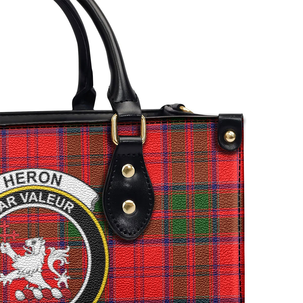 Heron Tartan Crest Leather Handbag
