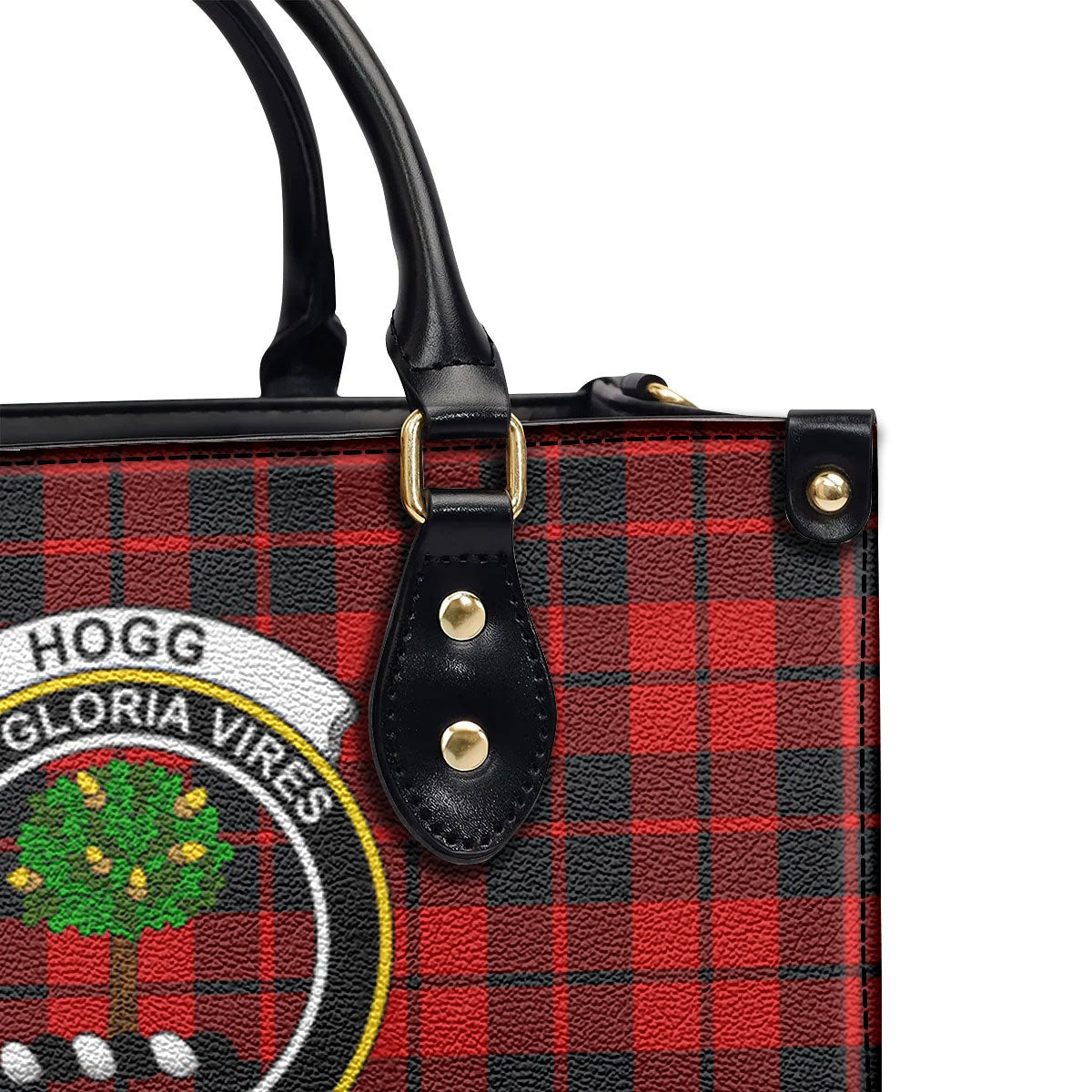 Hogg Tartan Crest Leather Handbag