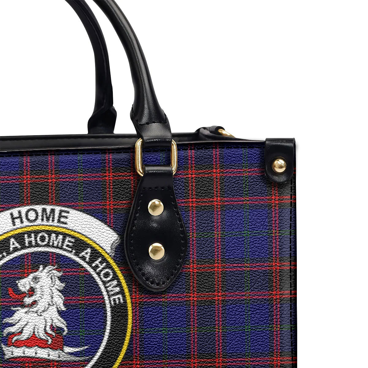 Home Modern Tartan Crest Leather Handbag