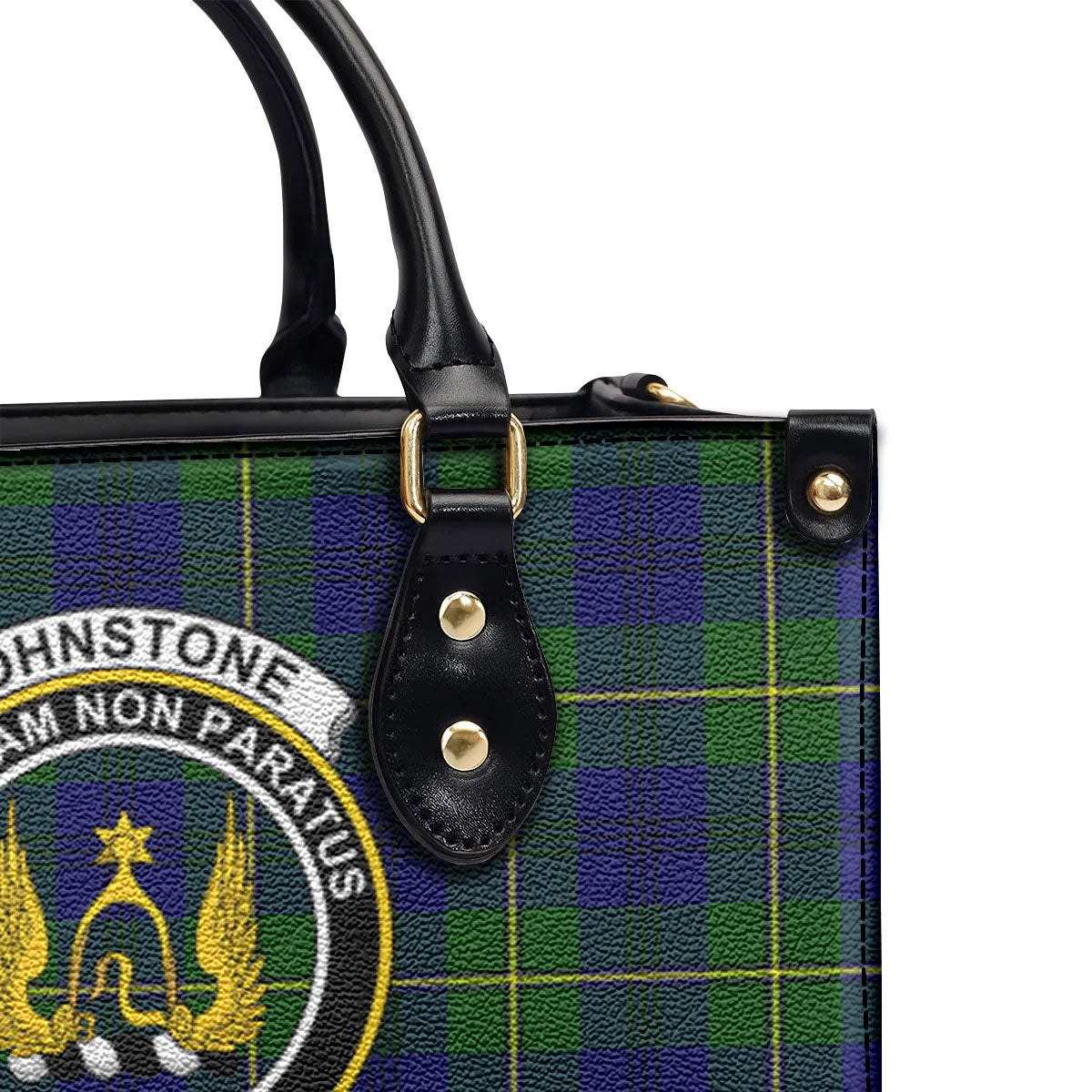 Johnstone Modern Tartan Crest Leather Handbag