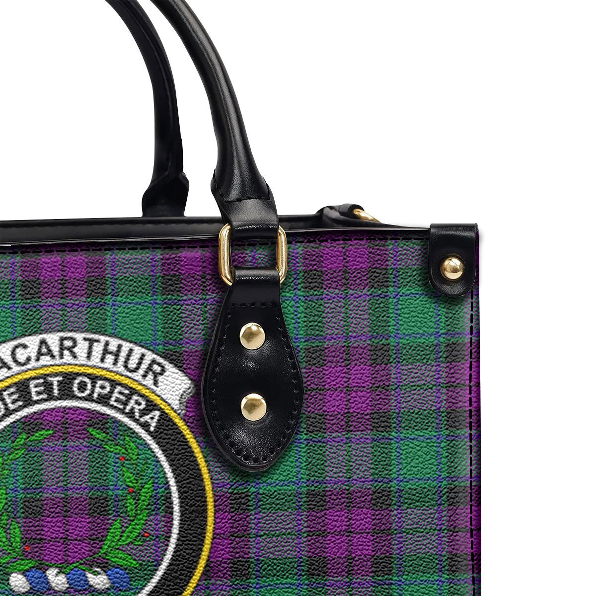 MacArthur – Milton Tartan Crest Leather Handbag