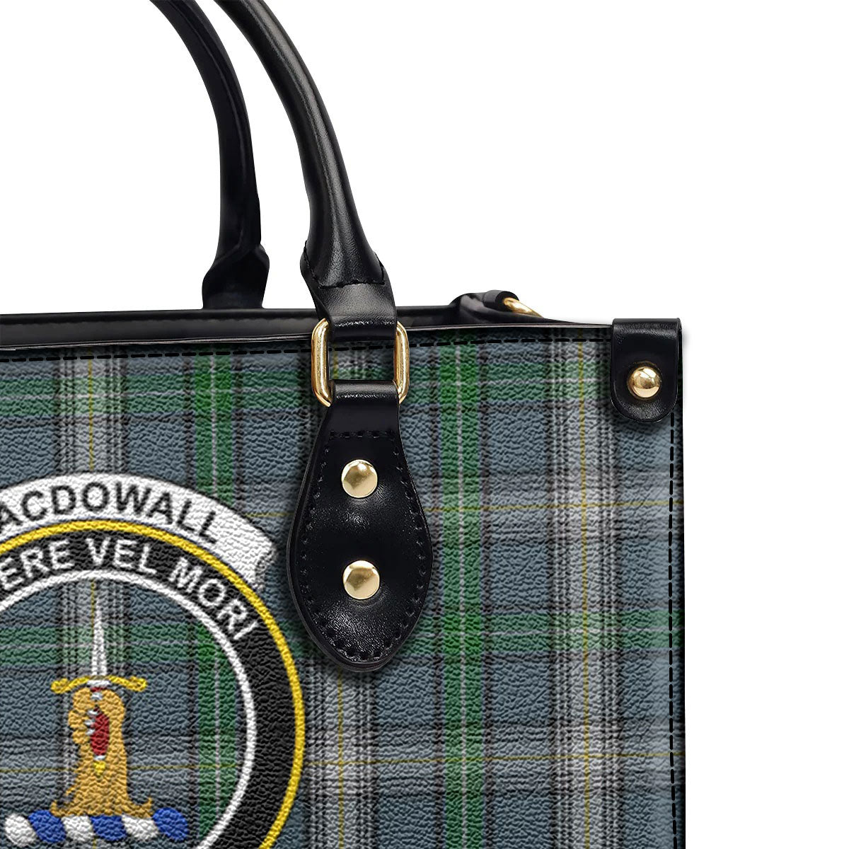MacDowall Tartan Crest Leather Handbag