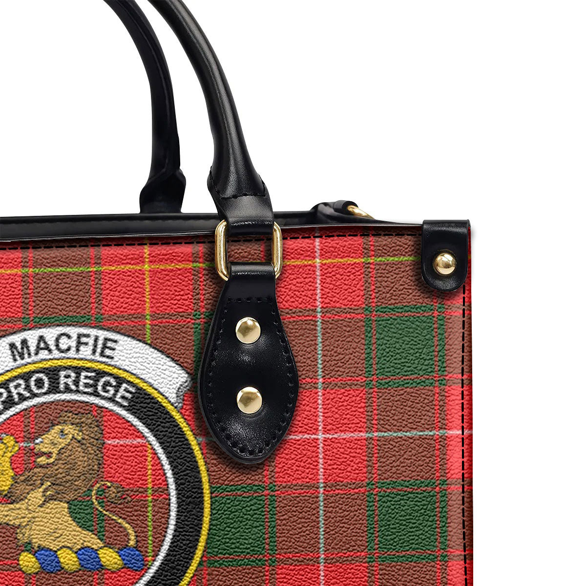 MacFie Tartan Crest Leather Handbag