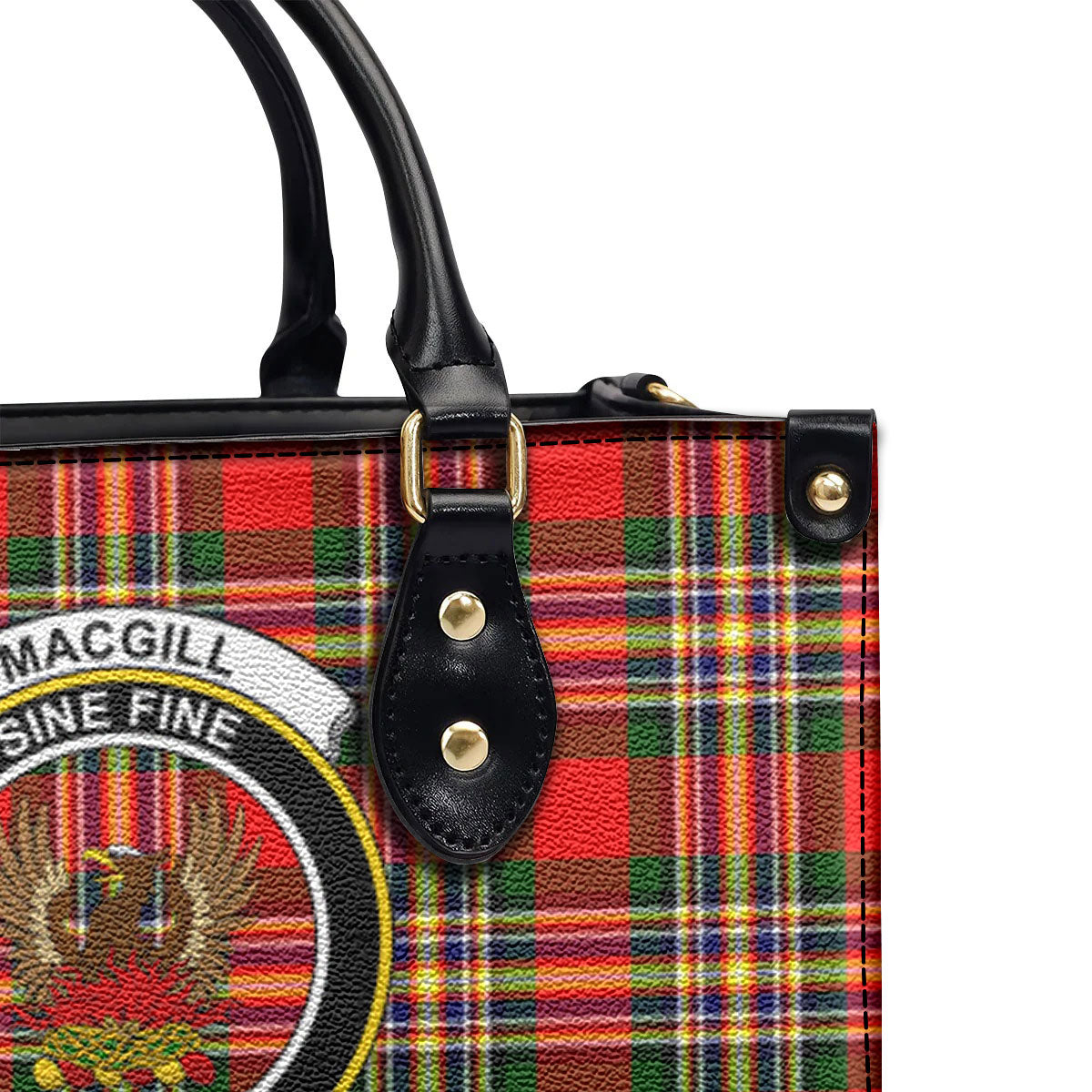 MacGill Modern Tartan Crest Leather Handbag