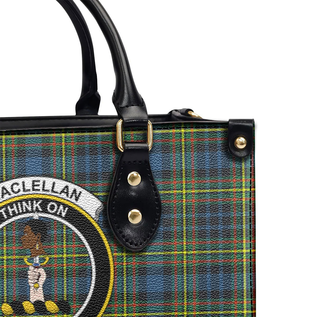 MacLellan Ancient Tartan Crest Leather Handbag