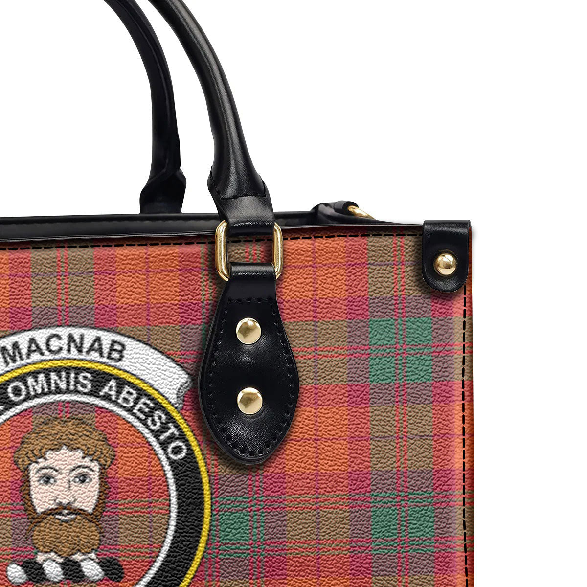 MacNab Ancient Tartan Crest Leather Handbag