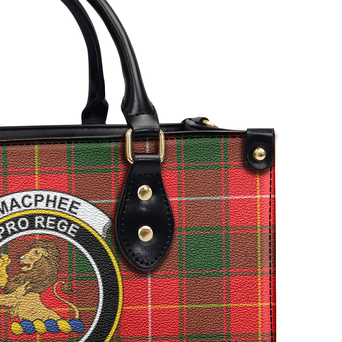 MacPhee Modern Tartan Crest Leather Handbag