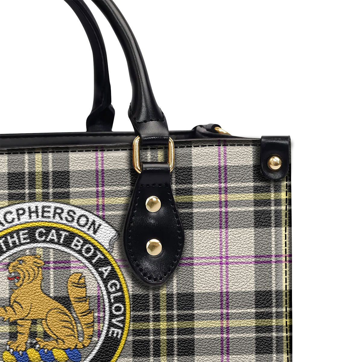MacPherson Dress Ancient Tartan Crest Leather Handbag