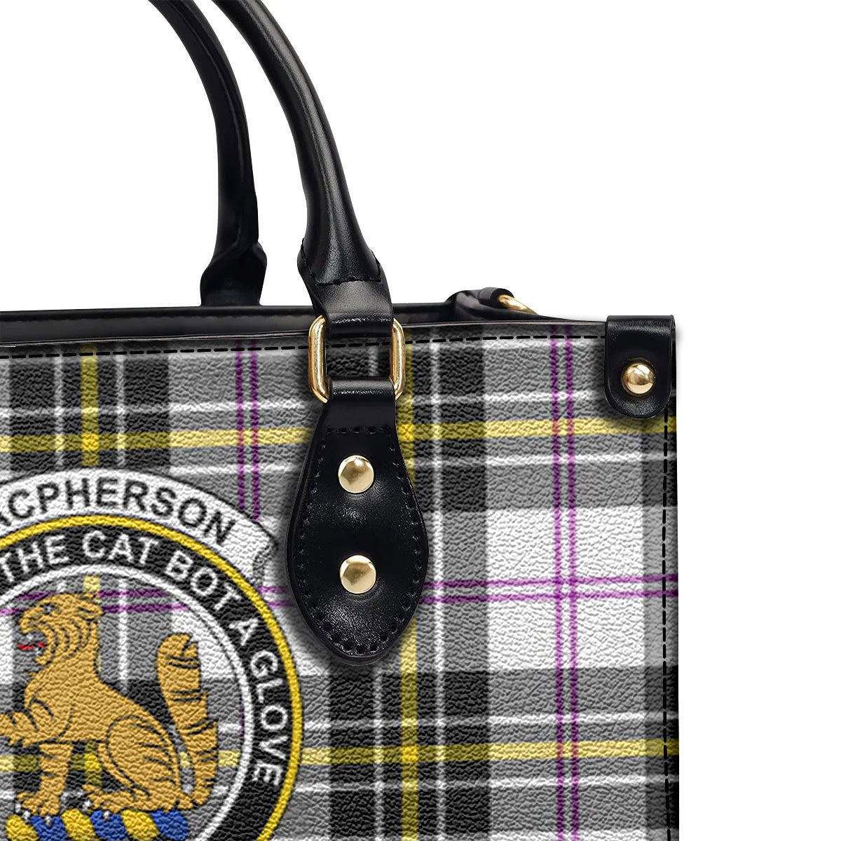 MacPherson Dress Modern Tartan Crest Leather Handbag