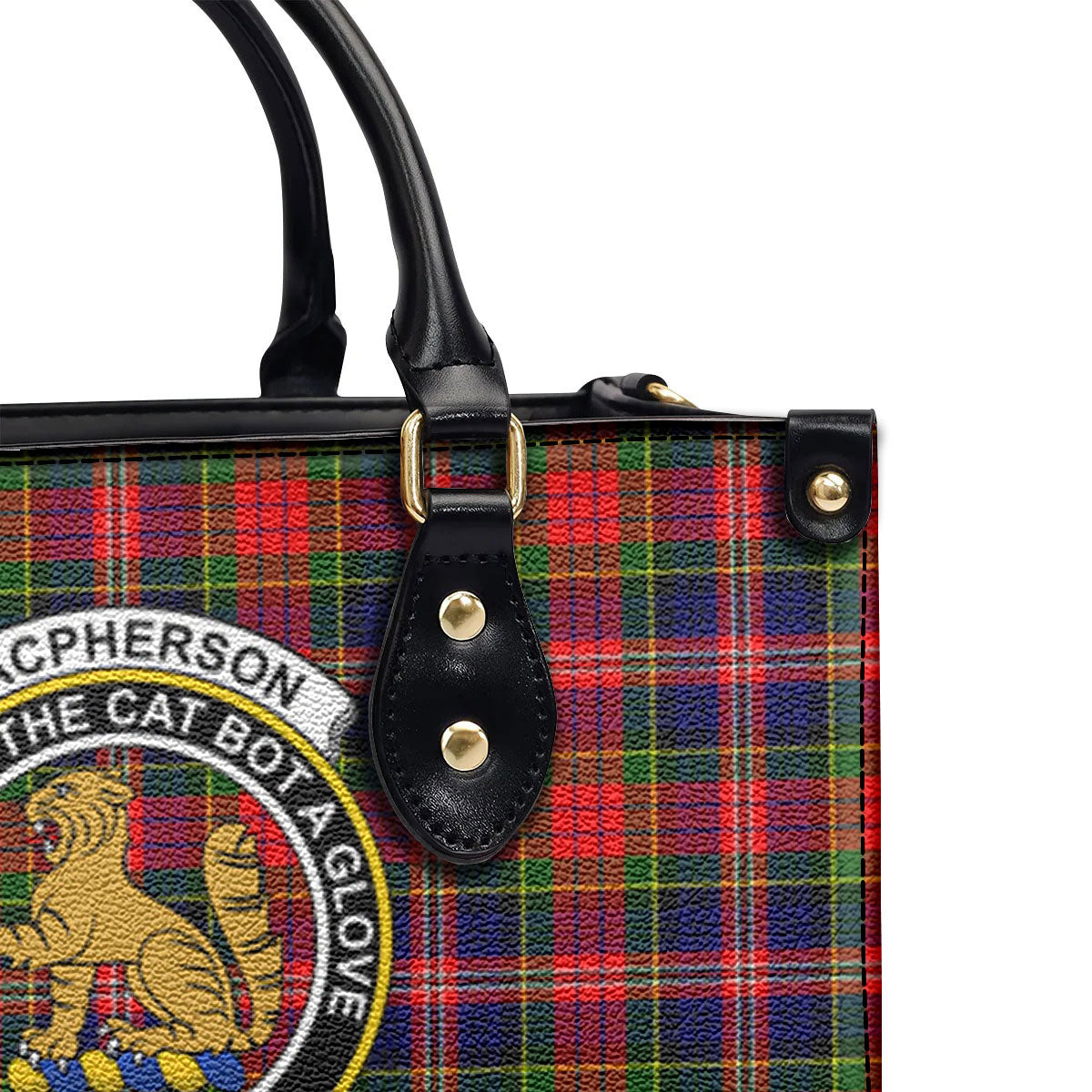MacPherson Modern Tartan Crest Leather Handbag
