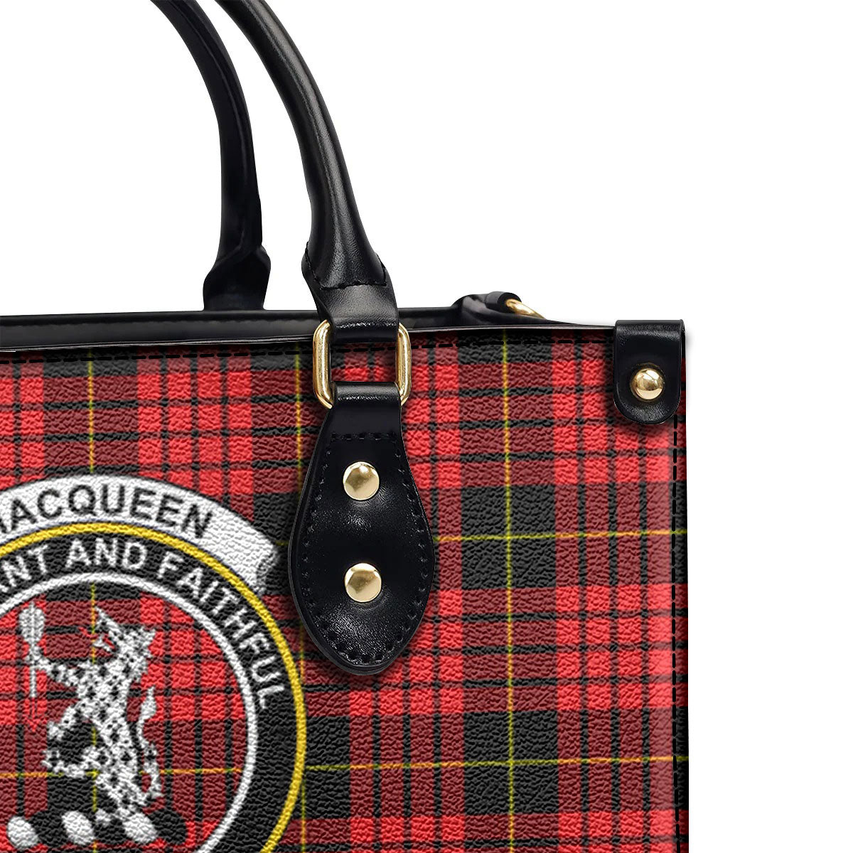 MacQueen Modern Tartan Crest Leather Handbag