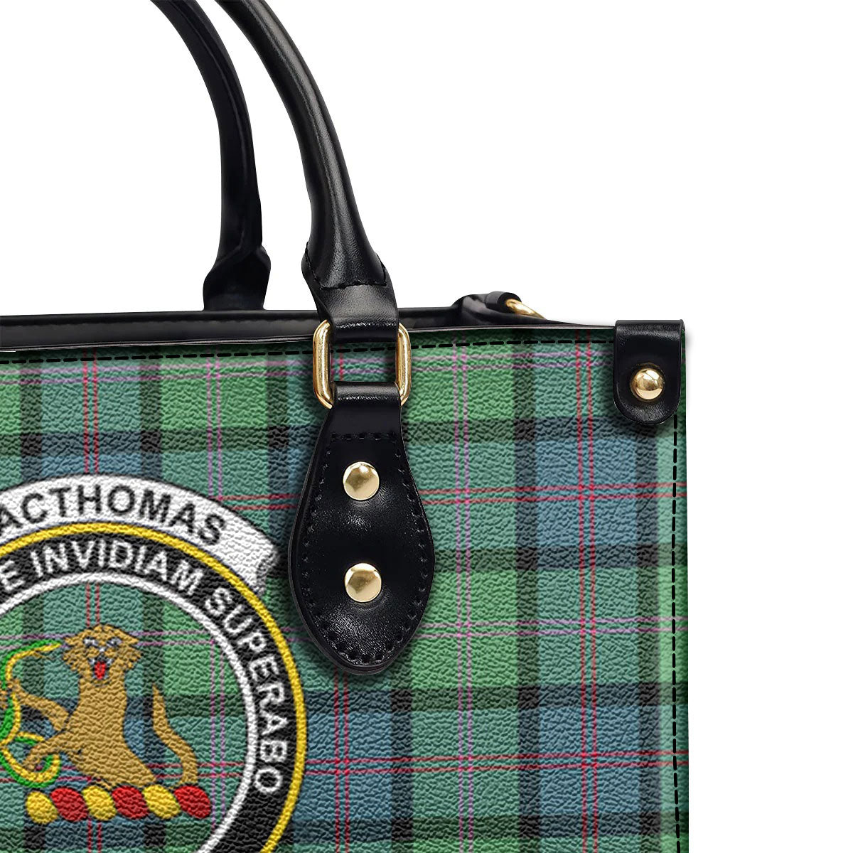 MacThomas Ancient Tartan Crest Leather Handbag