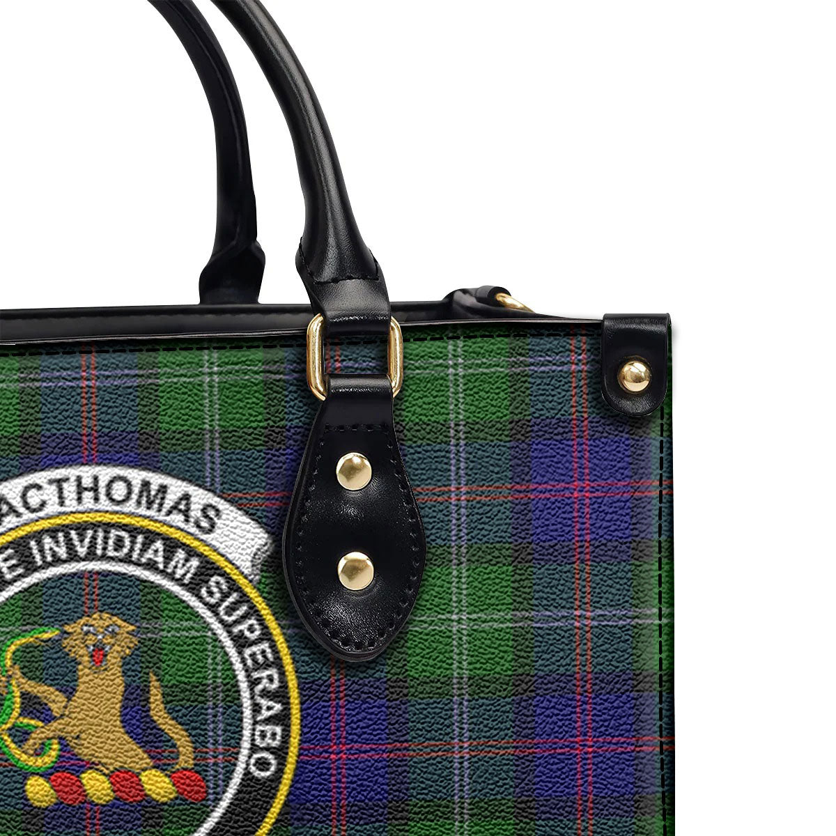 MacThomas Modern Tartan Crest Leather Handbag