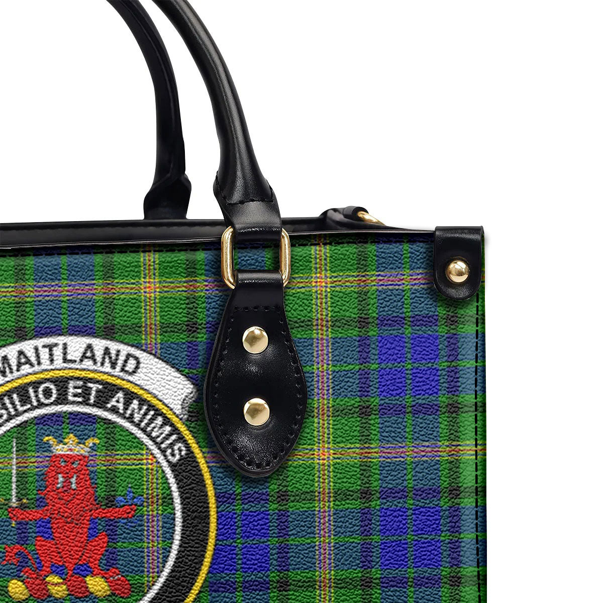 Maitland Tartan Crest Leather Handbag