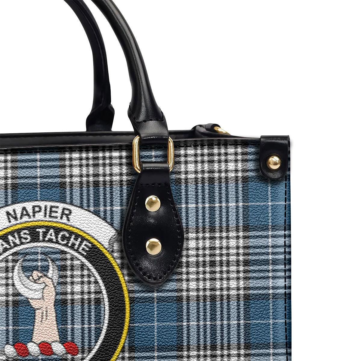 Napier Modern Tartan Crest Leather Handbag