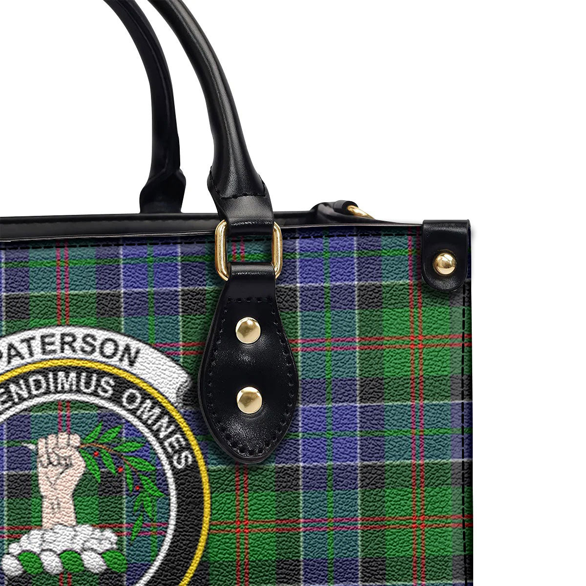 Paterson Tartan Crest Leather Handbag