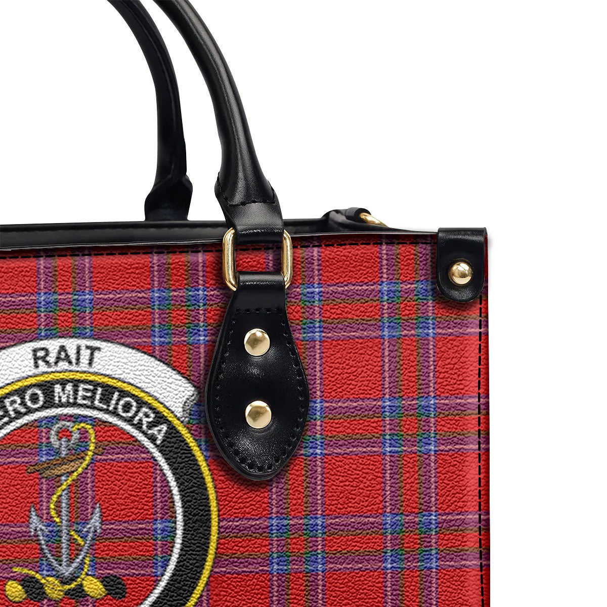 Rait Tartan Crest Leather Handbag