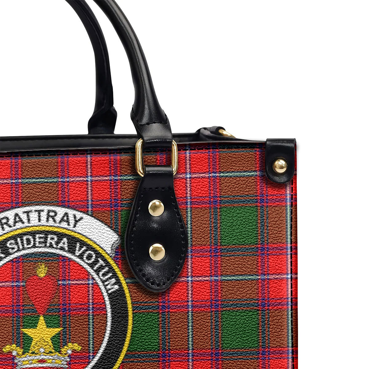 Rattray Modern Tartan Crest Leather Handbag