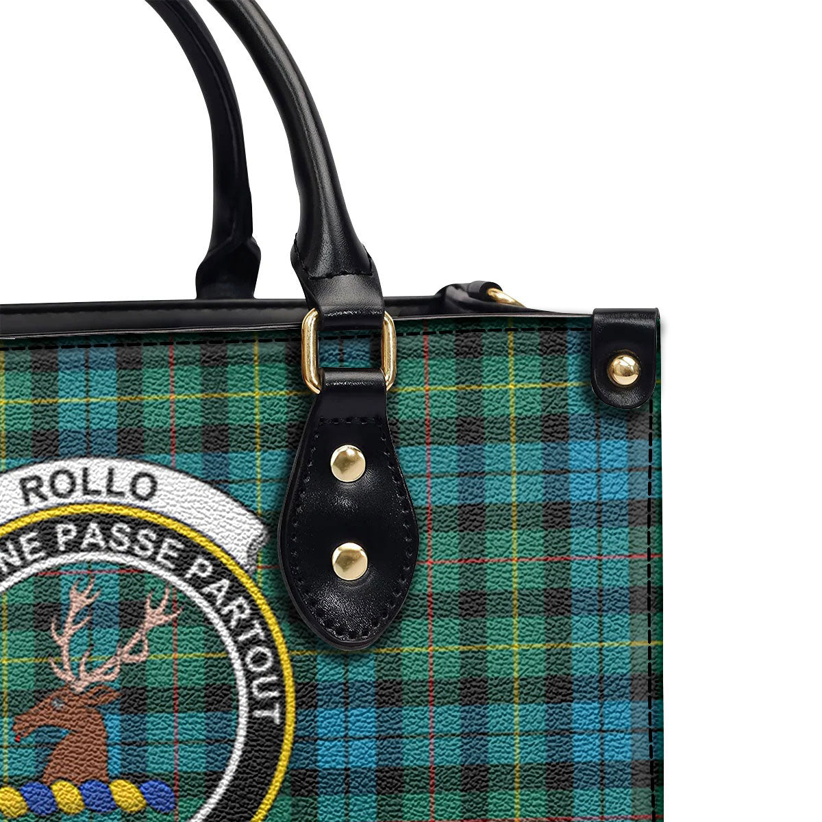 Rollo Ancient Tartan Crest Leather Handbag