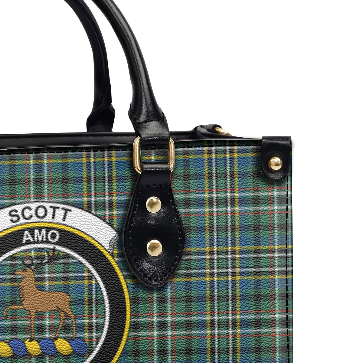 Scott Green Ancient Tartan Crest Leather Handbag