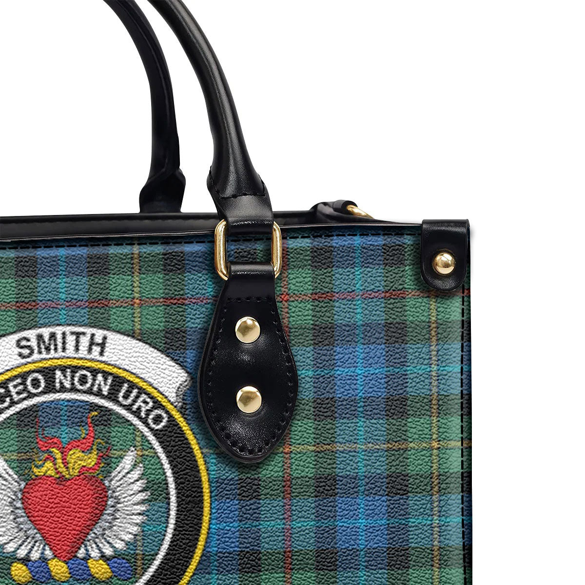 Smith Ancient Tartan Crest Leather Handbag