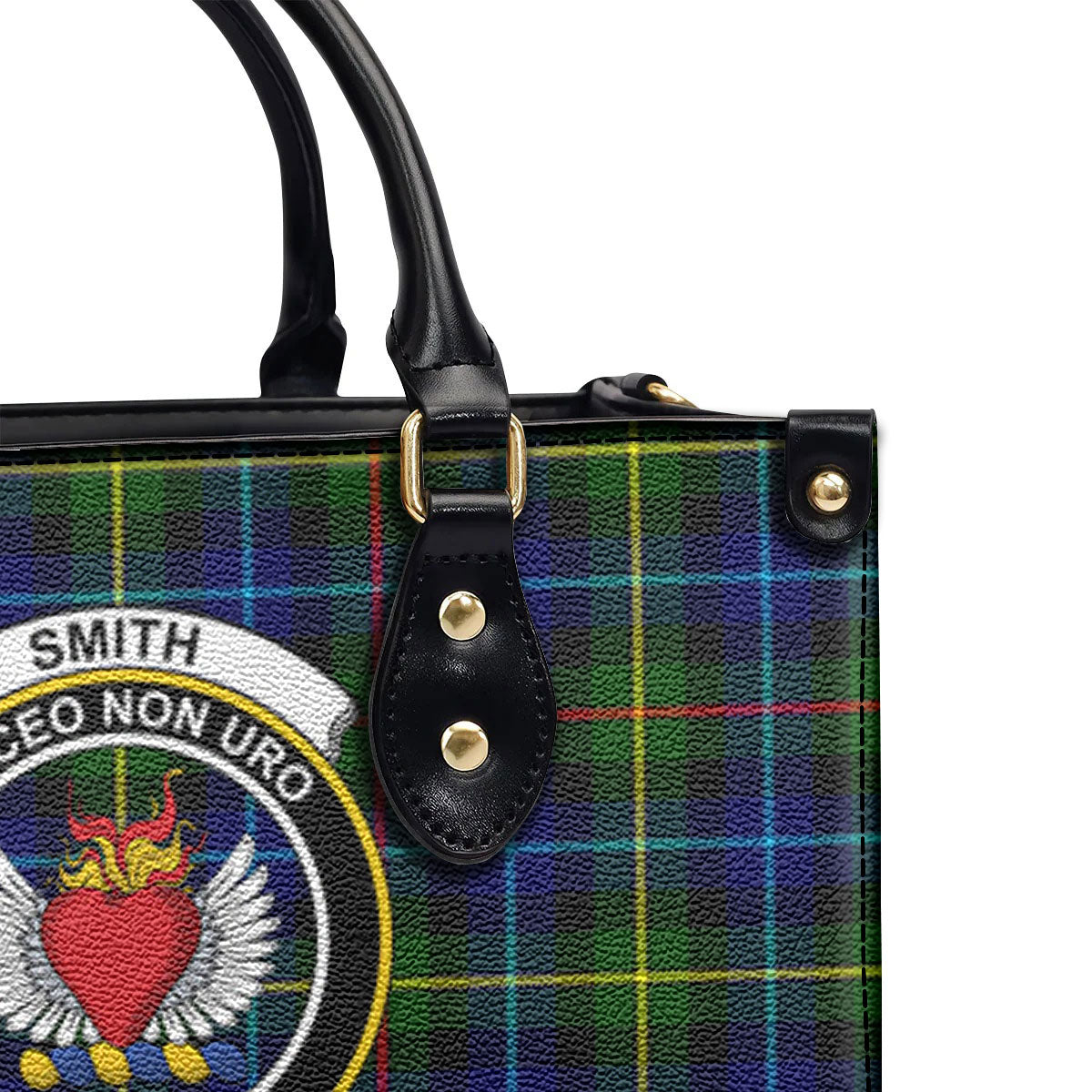 Smith Modern Tartan Crest Leather Handbag