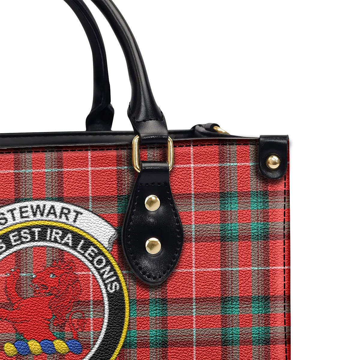 Stewart (Stuart) of Bute Tartan Crest Leather Handbag