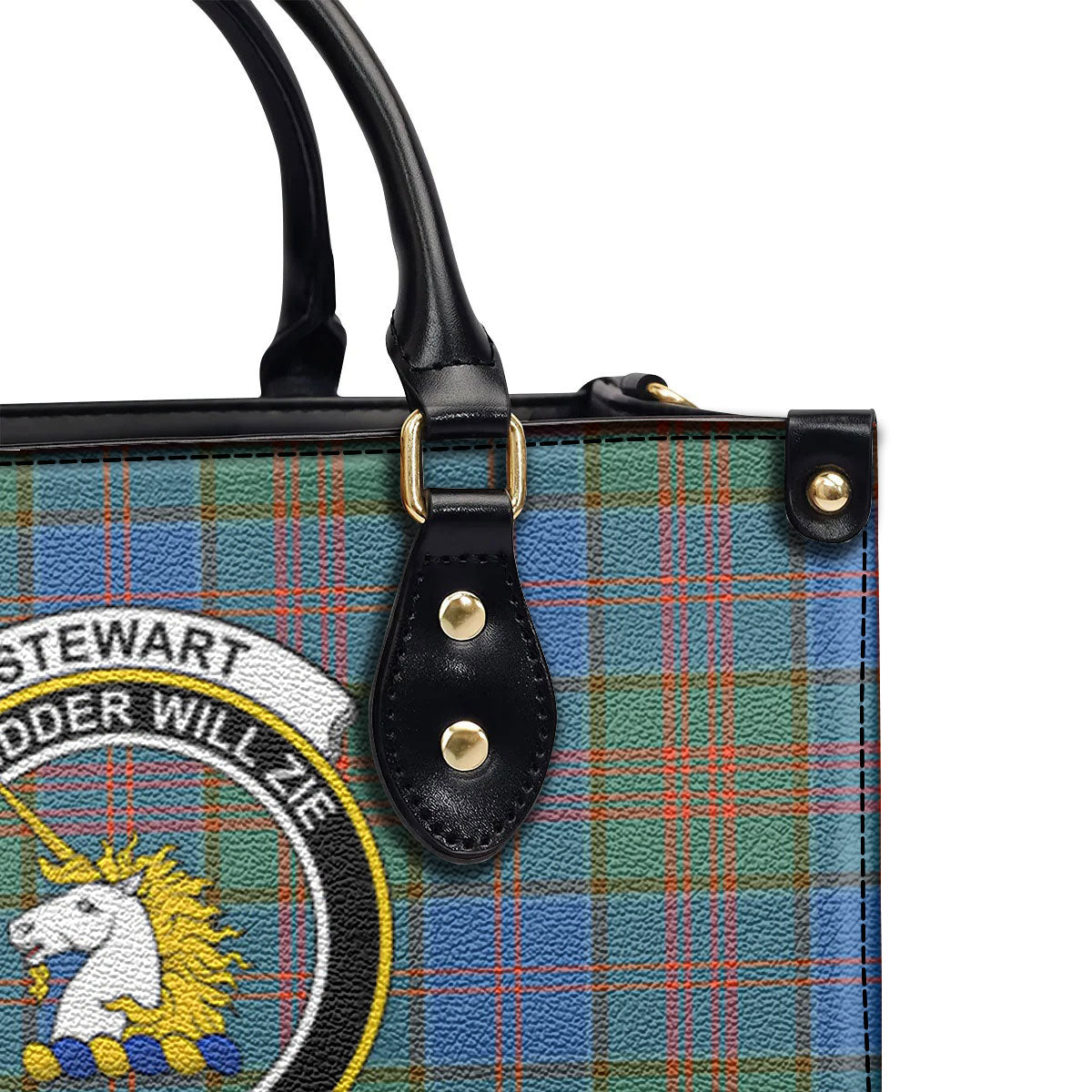 Stewart of Appin Hunting Ancient Tartan Crest Leather Handbag