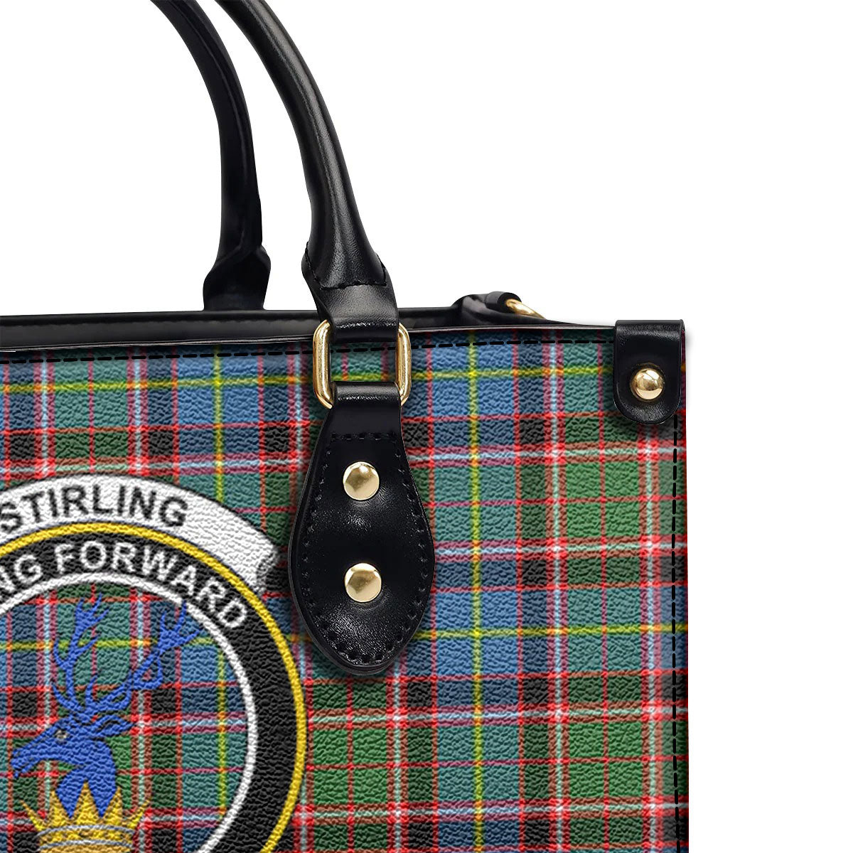 Stirling (of Cadder-Present Chief) Tartan Crest Leather Handbag