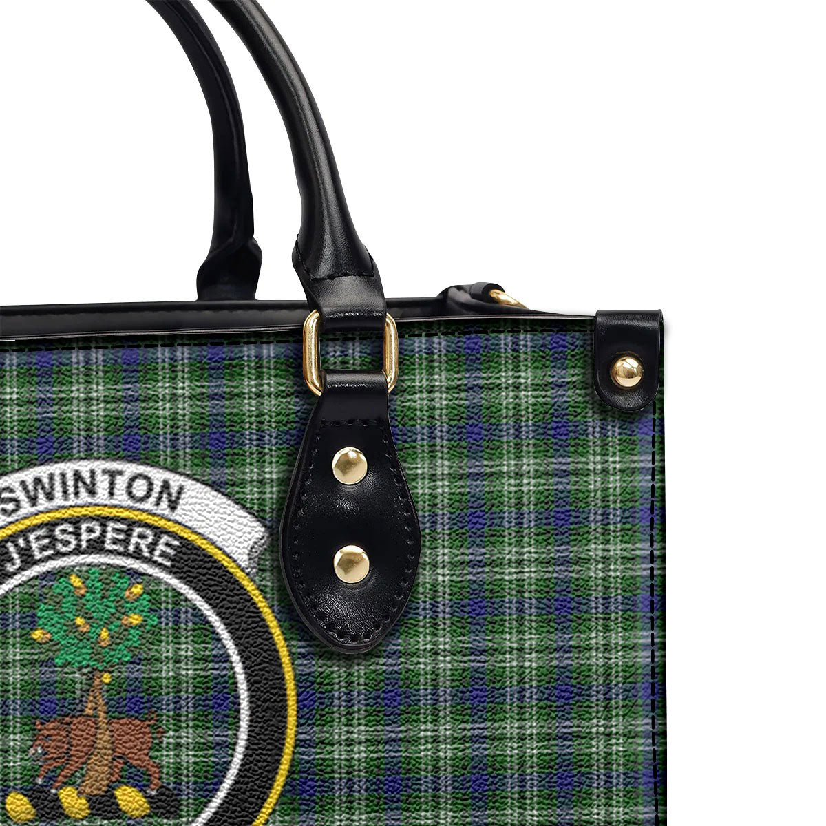 Swinton Tartan Crest Leather Handbag