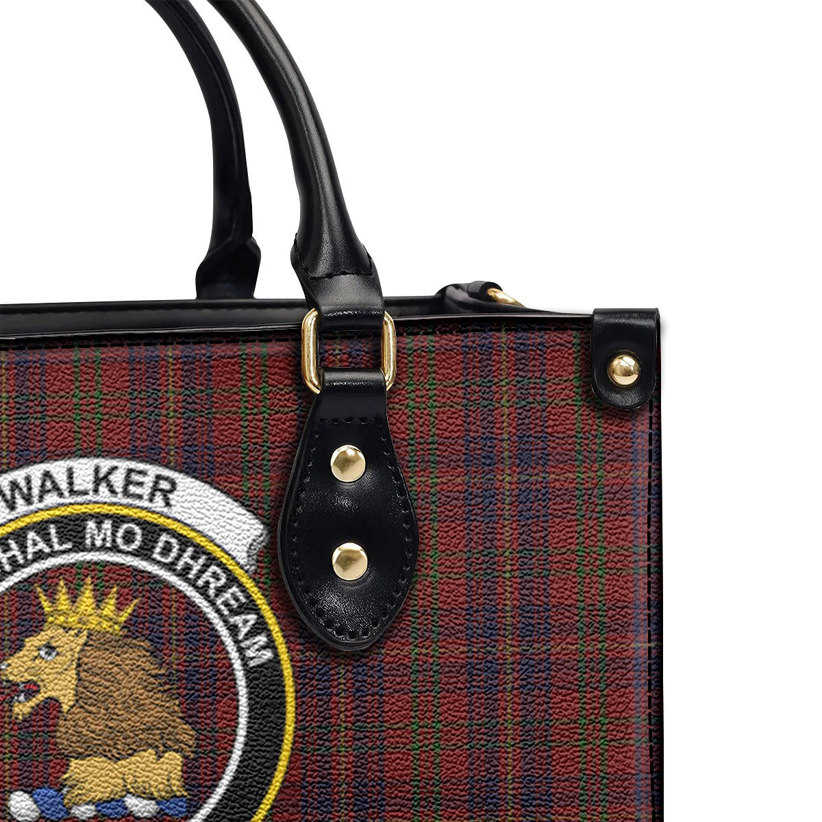 Walker Tartan Crest Leather Handbag