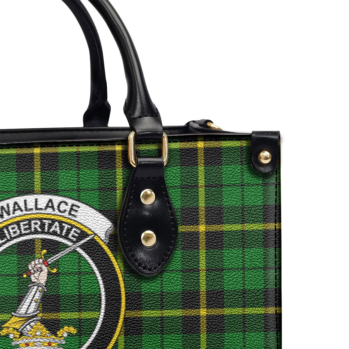 Wallace Hunting Modern Tartan Crest Leather Handbag
