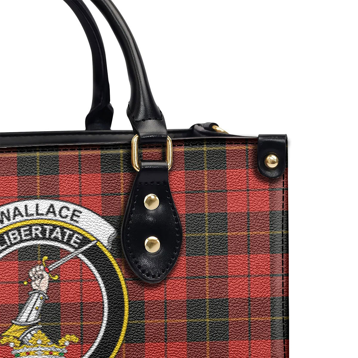 Wallace Weathered Tartan Crest Leather Handbag