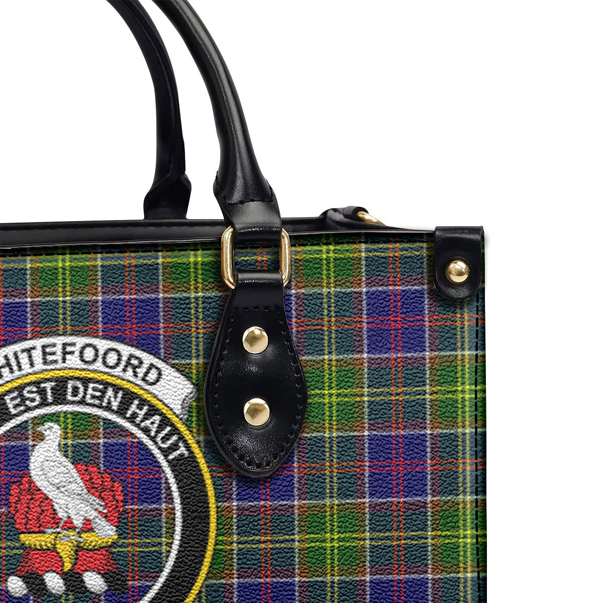 Whitefoord Tartan Crest Leather Handbag