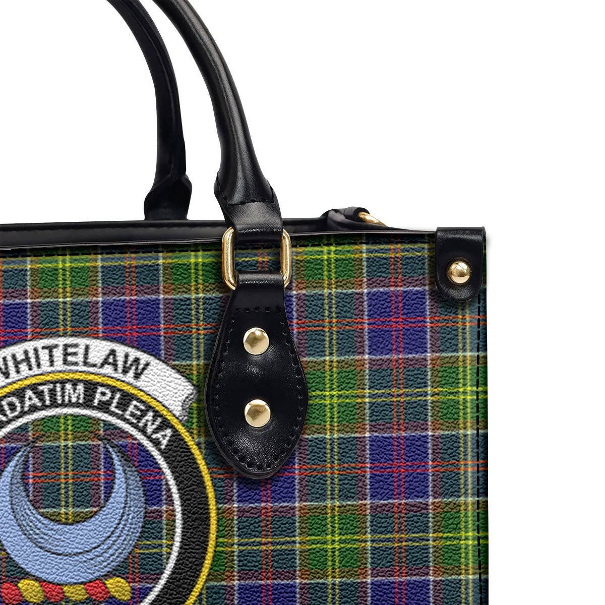 Whitelaw Tartan Crest Leather Handbag