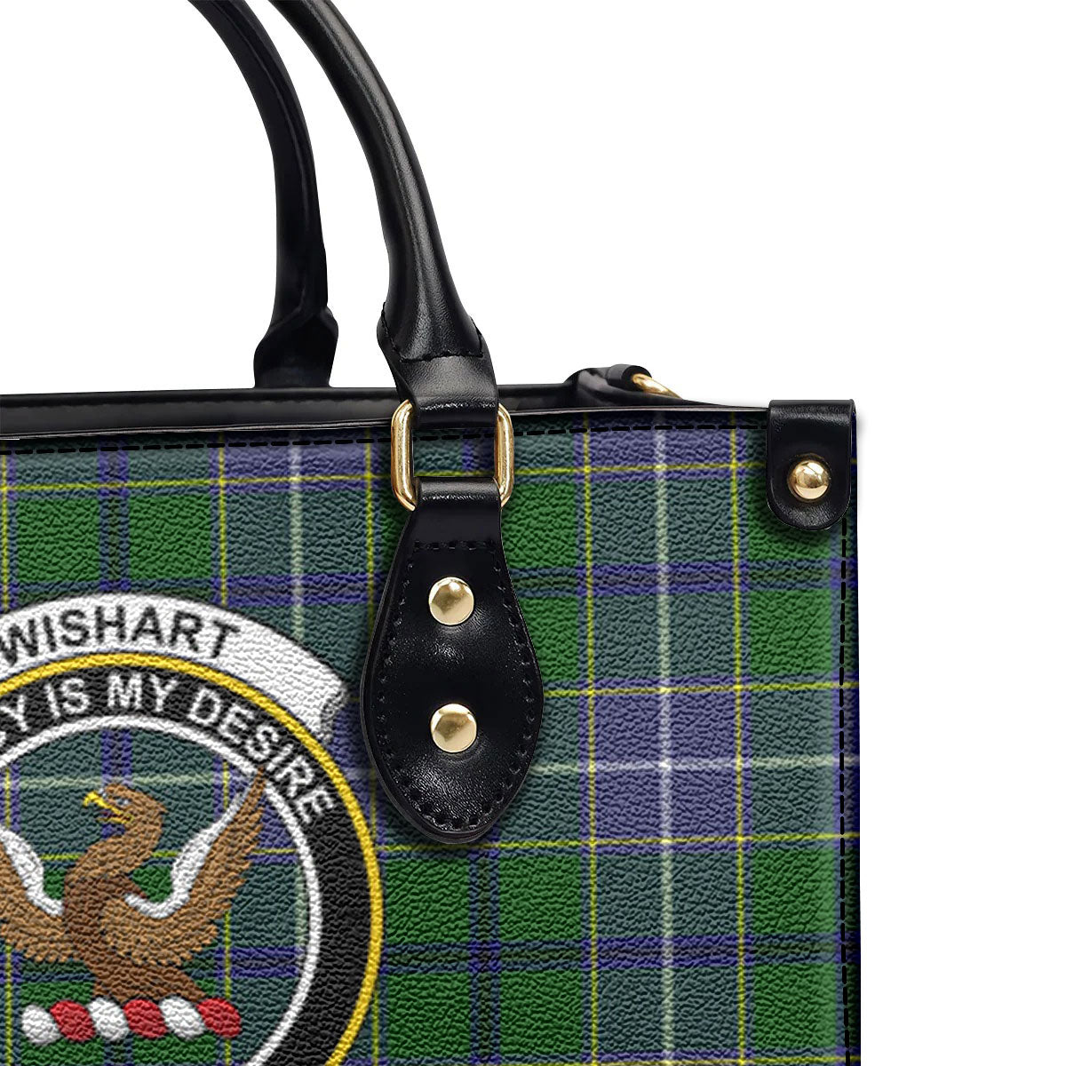 Wishart Hunting Tartan Crest Leather Handbag